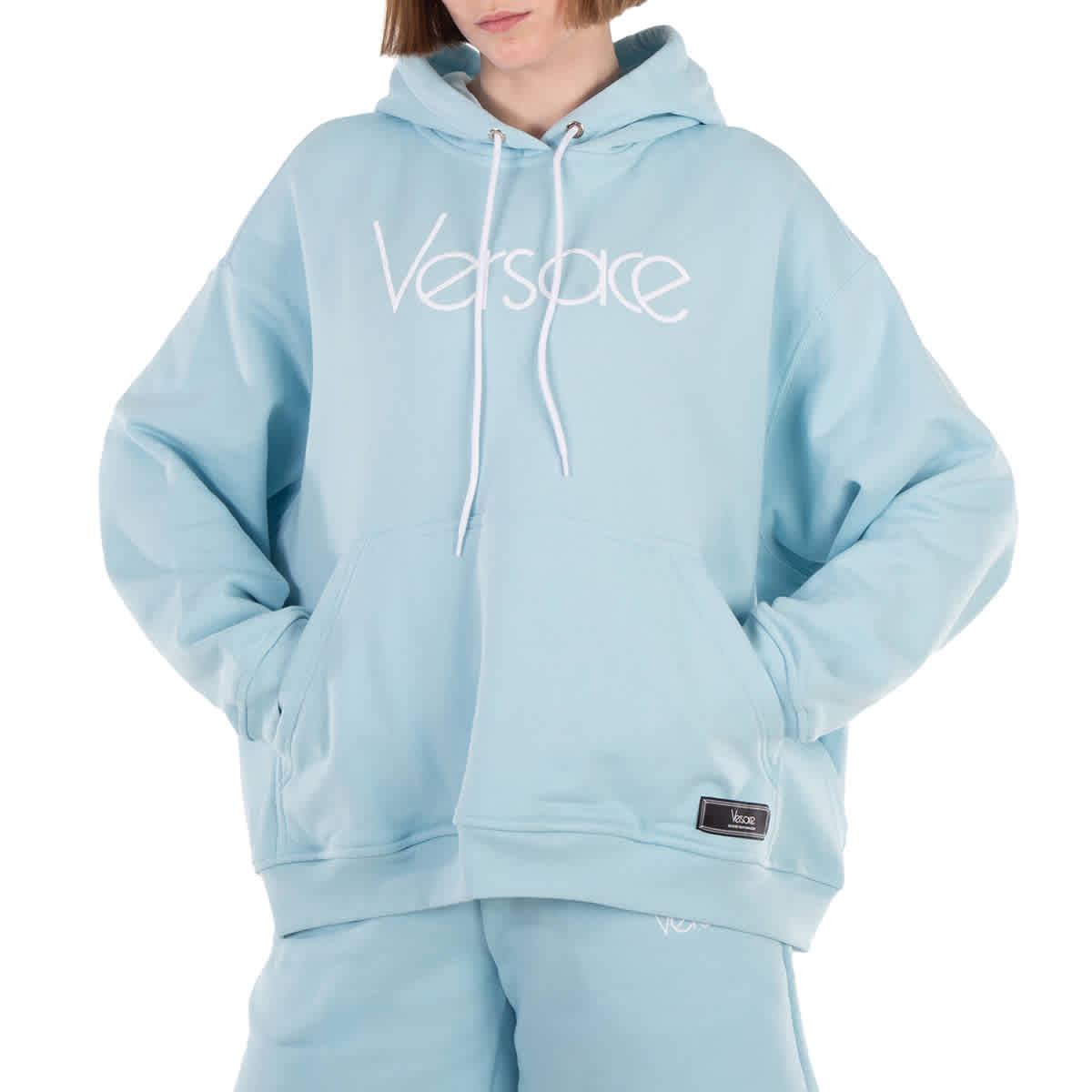 

Толстовка с логотипом Versace и шнурком, синий