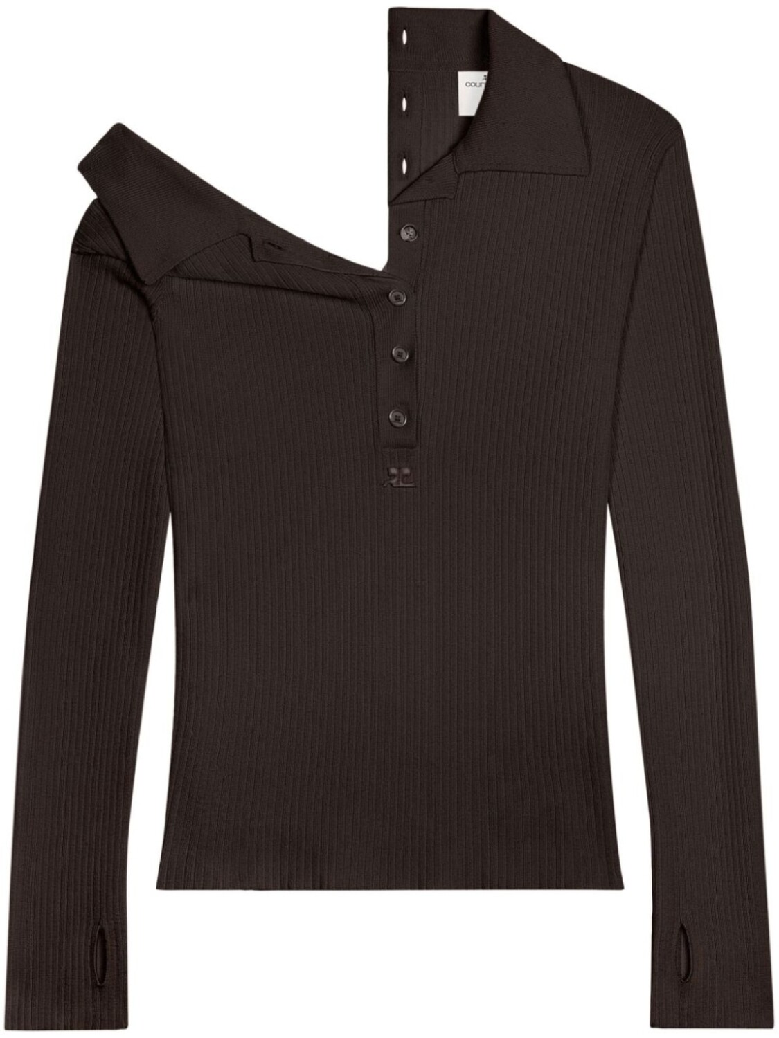 

Courrèges рубашка поло из смесовой шерсти, коричневый