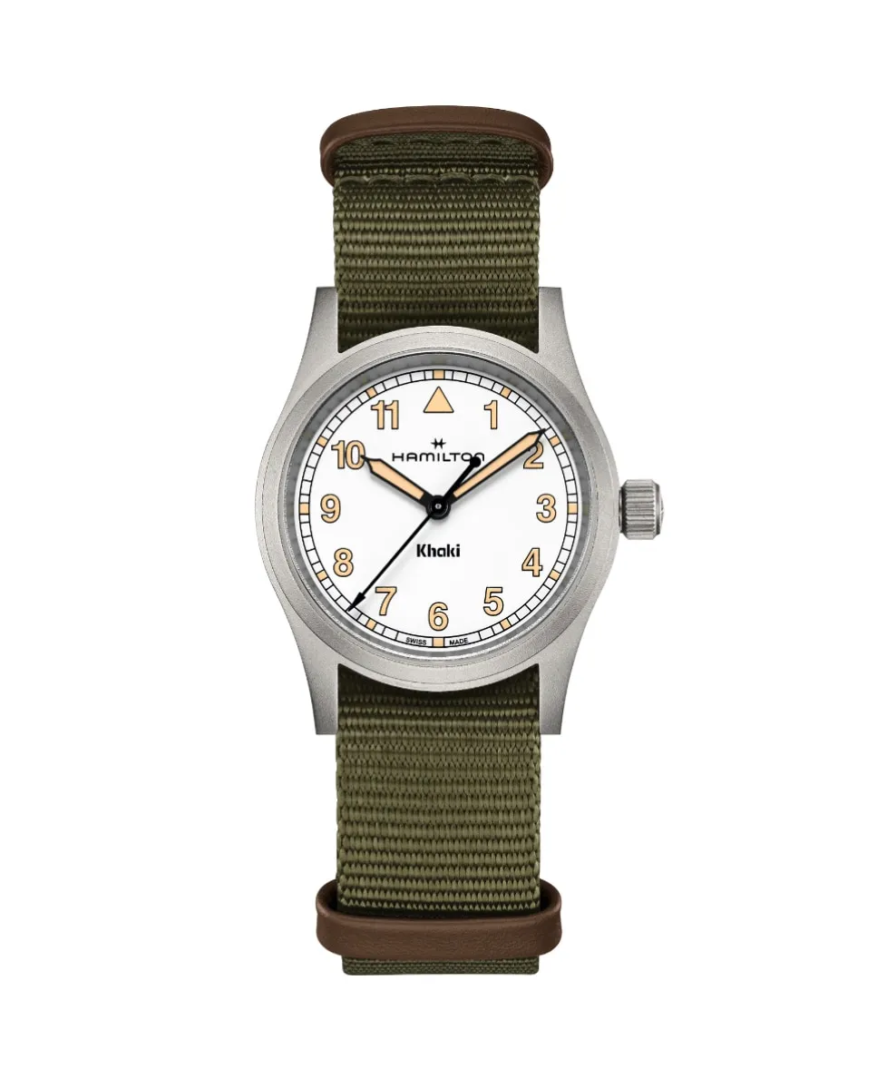 

Женские часы Khaki Field Quartz 33 мм H69301910 с текстильным ремешком Hamilton, белый