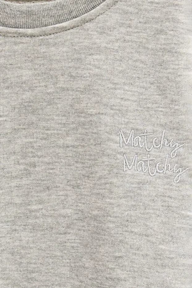 Детские свитшот для девочек хлопковый Sportswear Matchy Matchy, Gray — фото 2