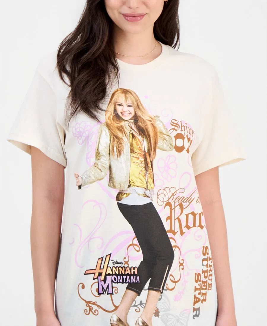 Футболка с принтом Hannah Montana Cotton Short-Sleeve T-Shirt Disney, White — фото 3