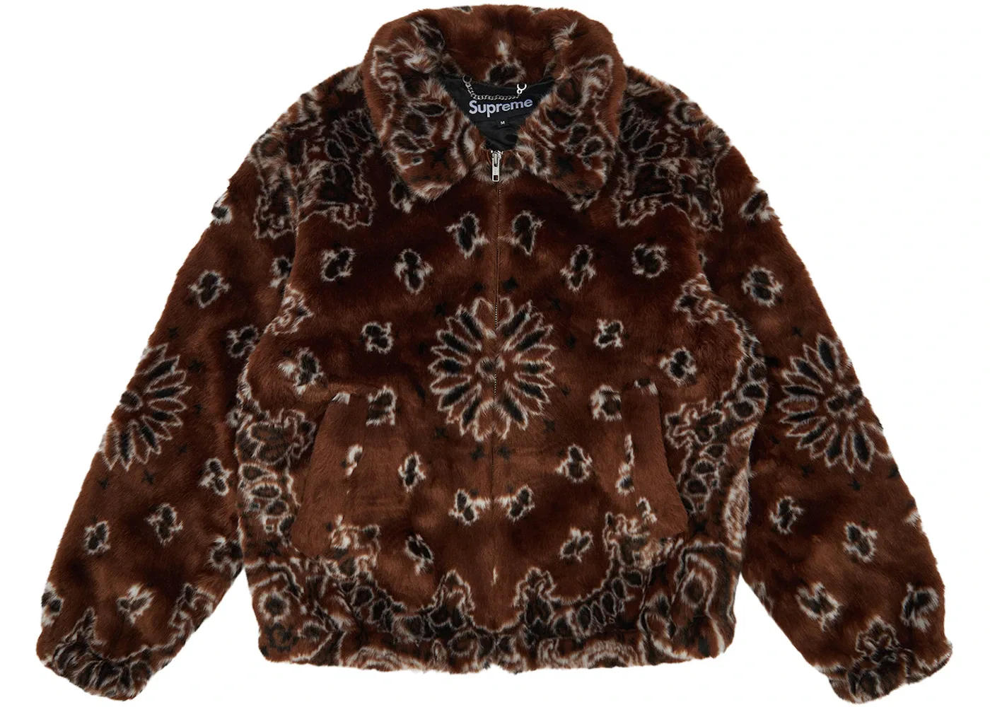 Мужская куртка-бомбер из искусственного меха с принтом Bandana Supreme, Brown