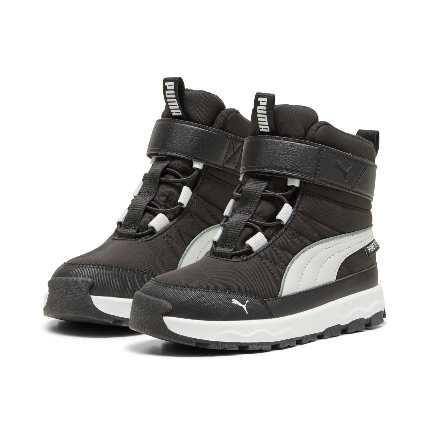 Детские зимние ботинки с мембраной PUMA Evolve, Black/Ash Gray/White