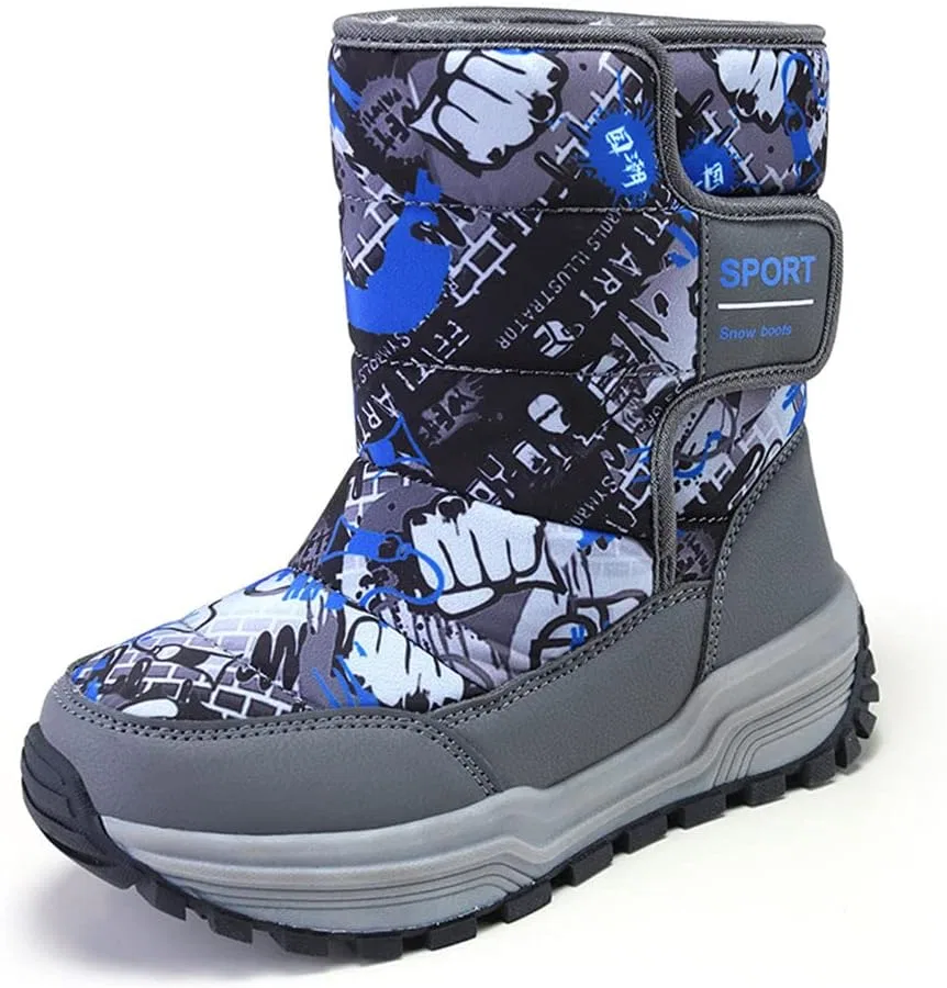 Детские зимние ботинки с флисовой подкладкой High-Top Boots GEXECEUSS, Greyblue