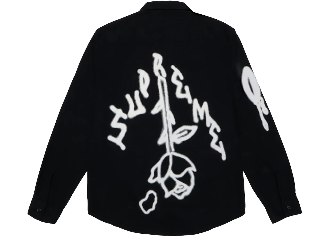 Мужская рубашка с длинным рукавом Supreme Rose LS Work Shirt Supreme, Black — фото 2