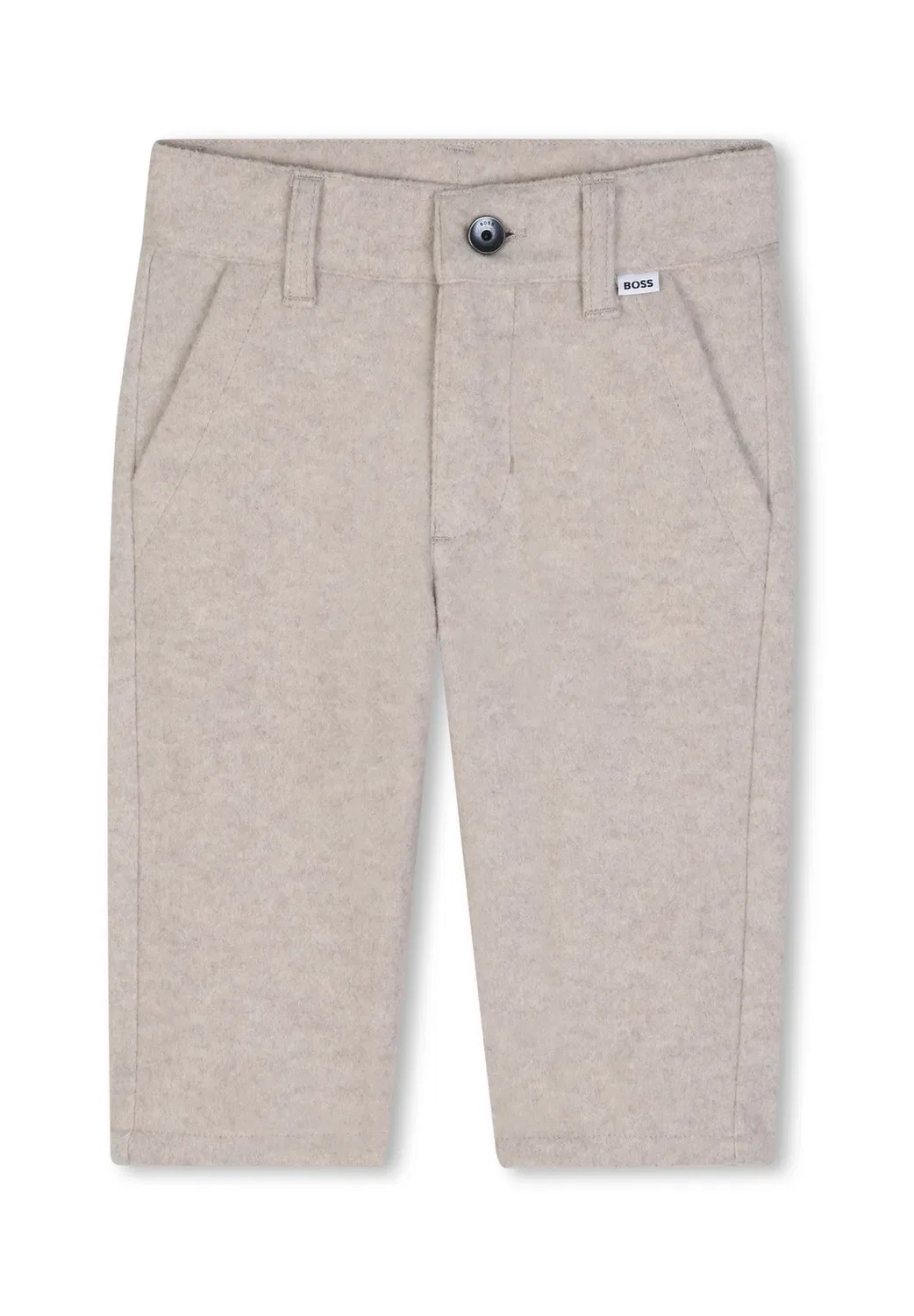 Pantalon siglé - брюки Boss Kidswear, Ecru Chine