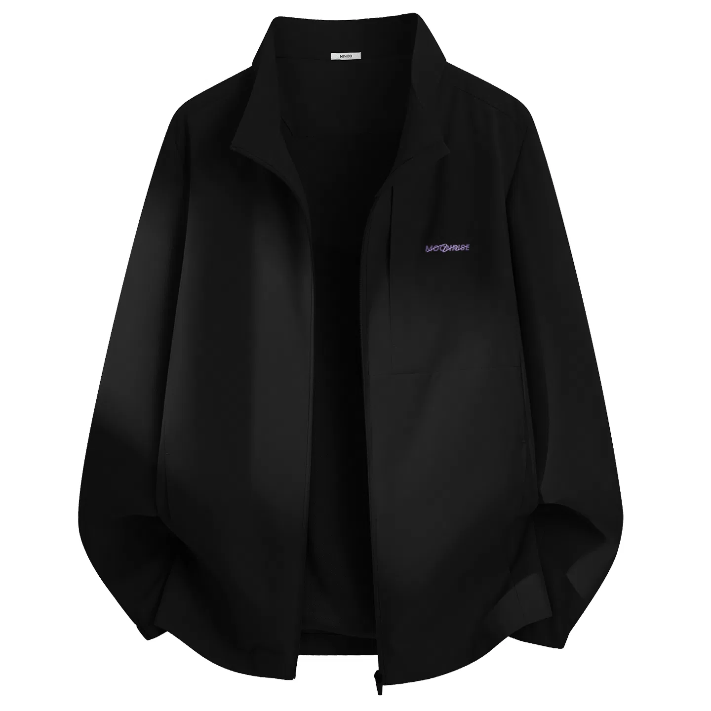 Детская куртка на молнии с воротником-стойкой MINISO, Black