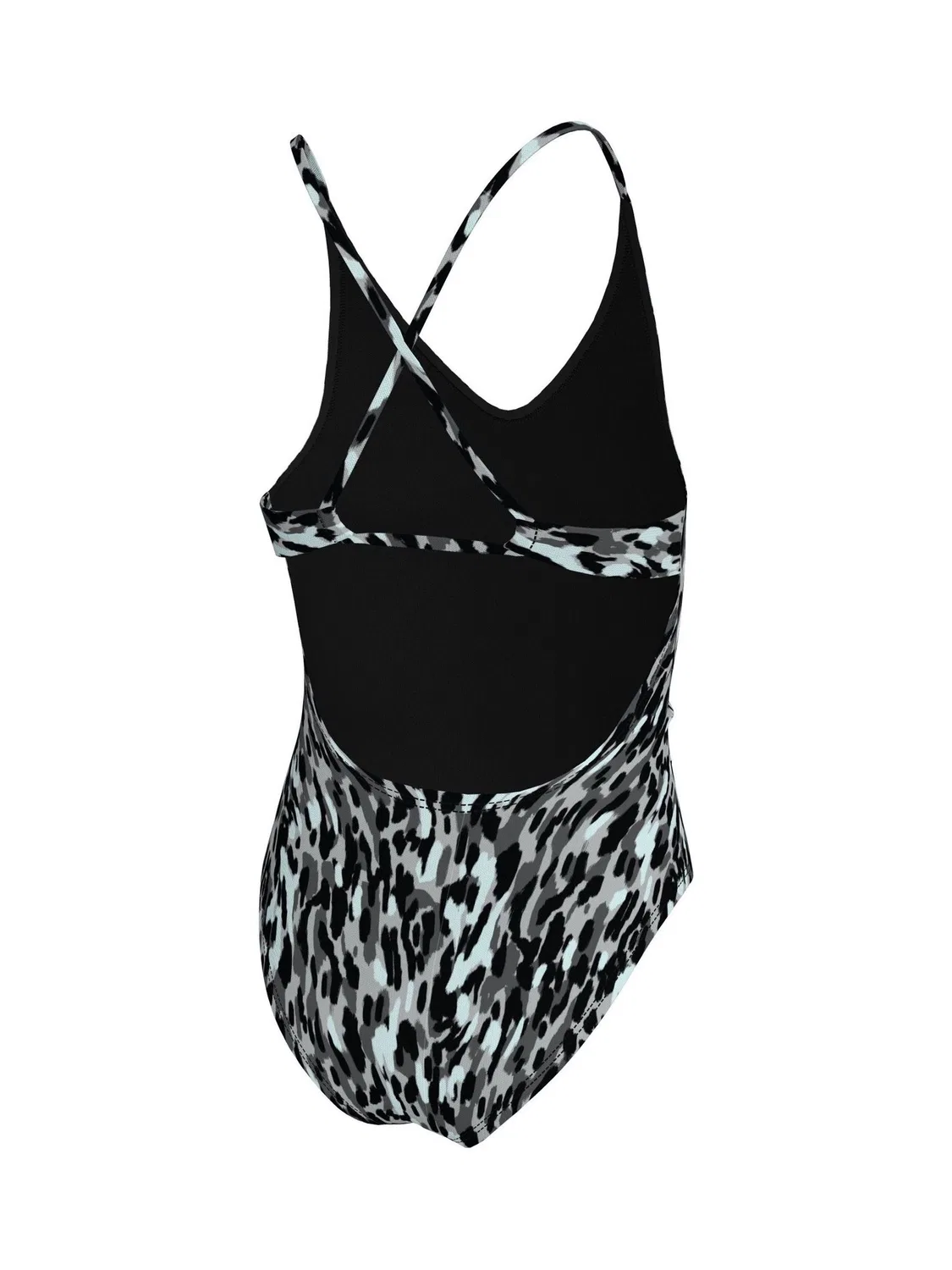 Купальник слитный с завязками, Animal Print Nike, черный — фото 2