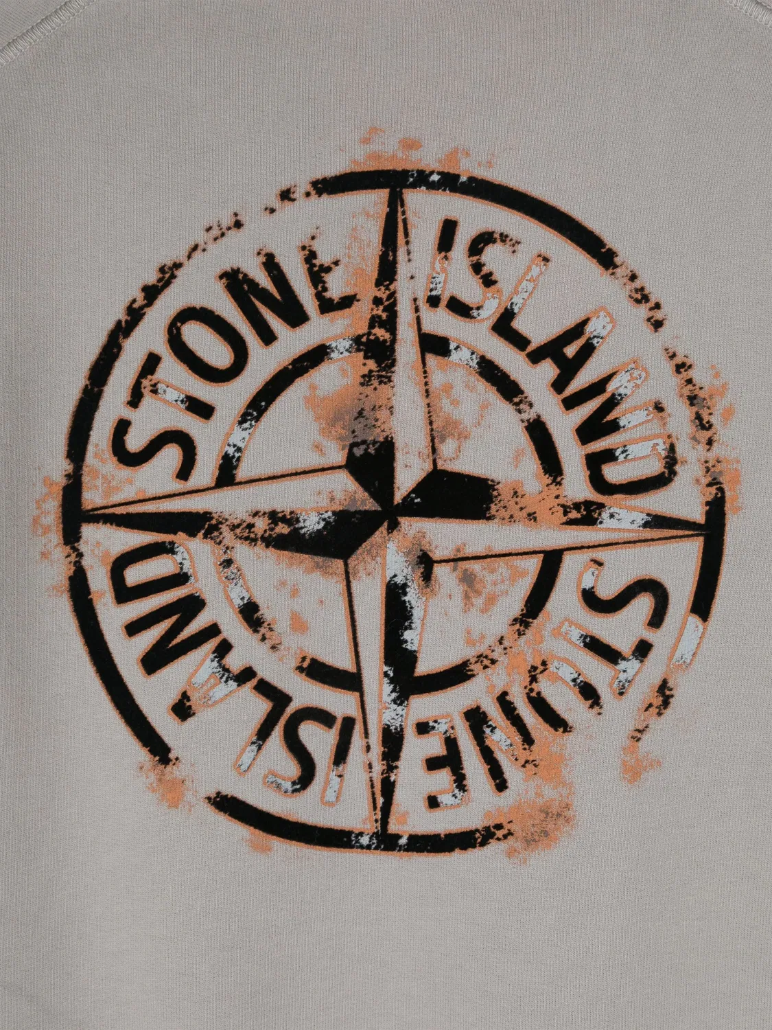 Свитшот с логотипом из органического хлопка Stone Island, серый — фото 2