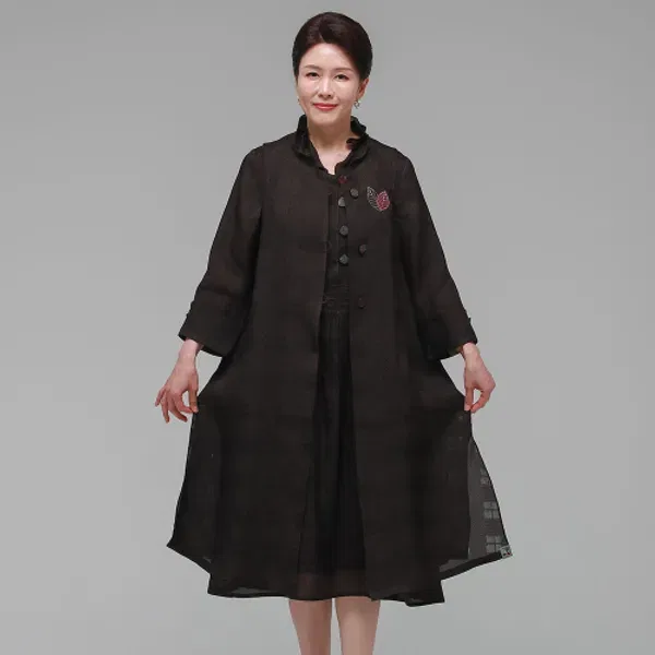 Жилет летний для девочек, Harang Hanbok, коричневый — фото 2