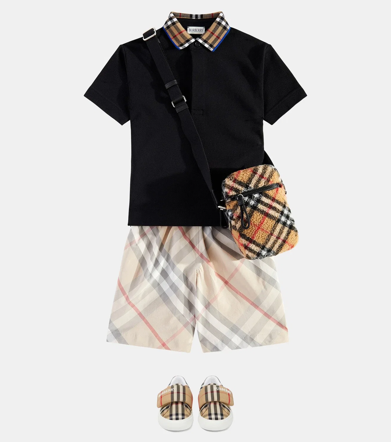 Бермуды в клетку Burberry Kids, бежевый — фото 2