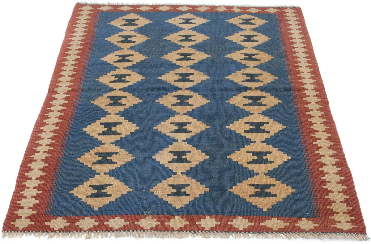 

Шерстяной ковер Morgenland "Kelim Fars Medallion 150 x 97 cm", прямоугольный, двусторонний ковер 97х150 см, темно-красный