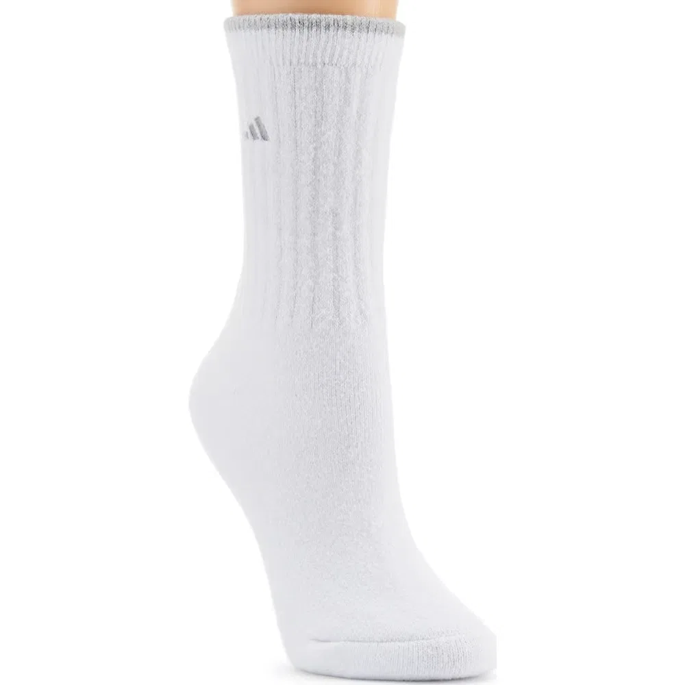 Женские носки средней высоты комплект из 3 пар с мягкой подкладкой Adidas, Clear Onix Grey/Black/White — фото 2