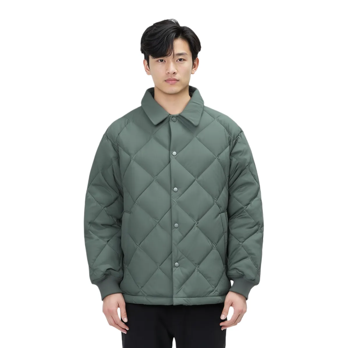 UNIQLO Пуховик мужской бирюзовый — фото 3