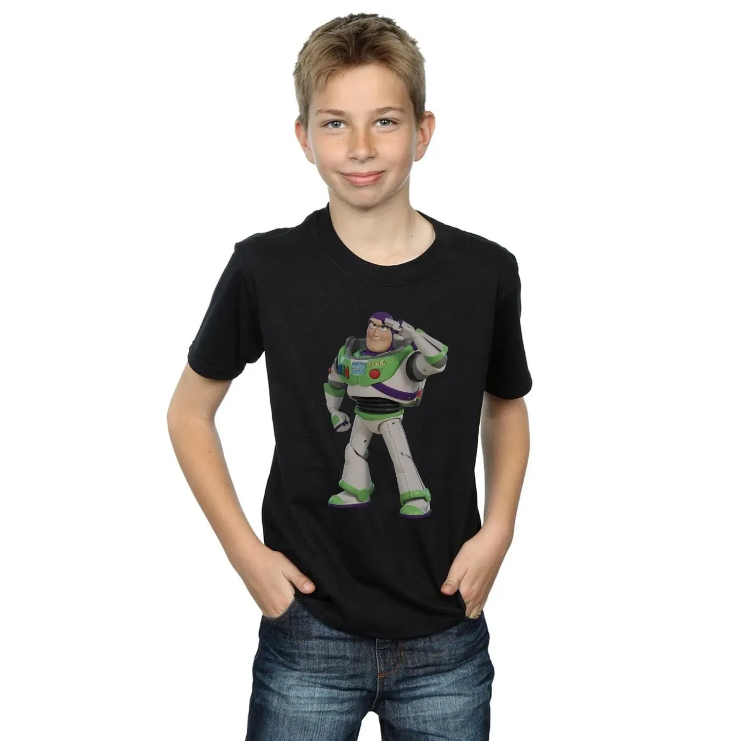 Детская футболка с принтом Buzz Lightyear Disney, черный