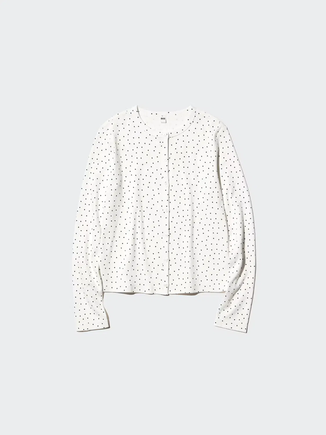 Кардиган Uniqlo, с ажурной отделкой сердце, кремовый — фото 3