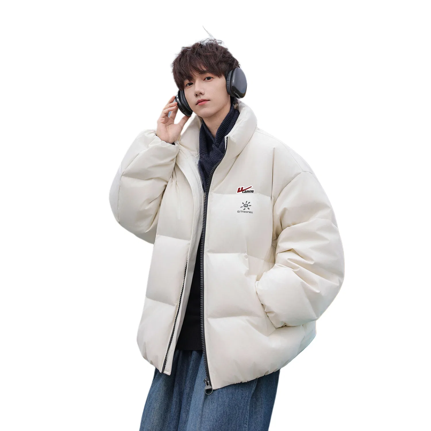 Детское утепленное пальто с воротником-стойкой, 90 Fleece-Lined DIY Badge, WARRIOR