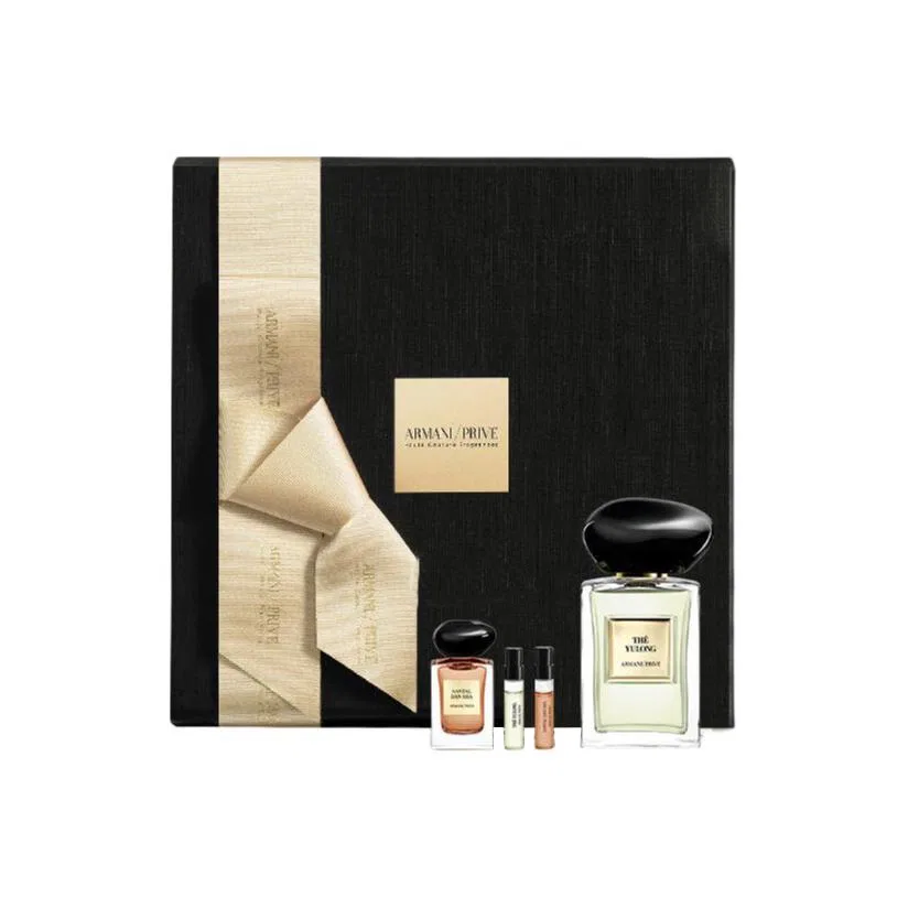 Набор парфюмерных наборов Yulong Tea Box, Giorgio Armani, 50 мл + 7,5 мл + 2 мл + 2 мл, Черный