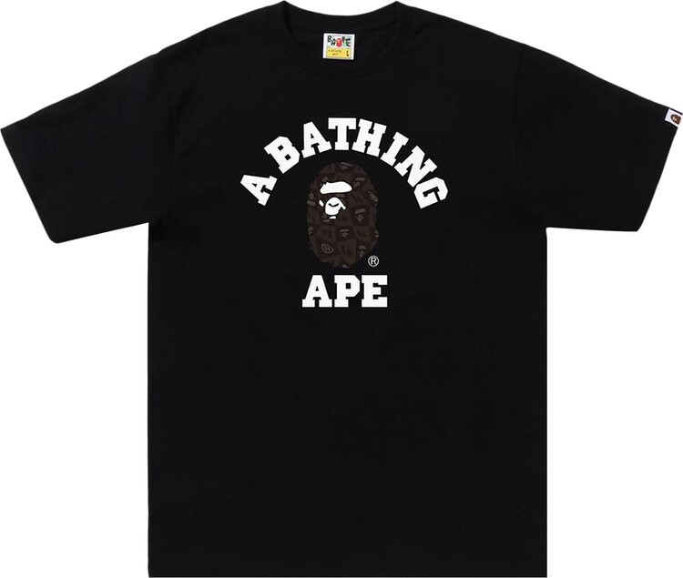 

Футболка BAPE Distortion College Tee 'Black', черный