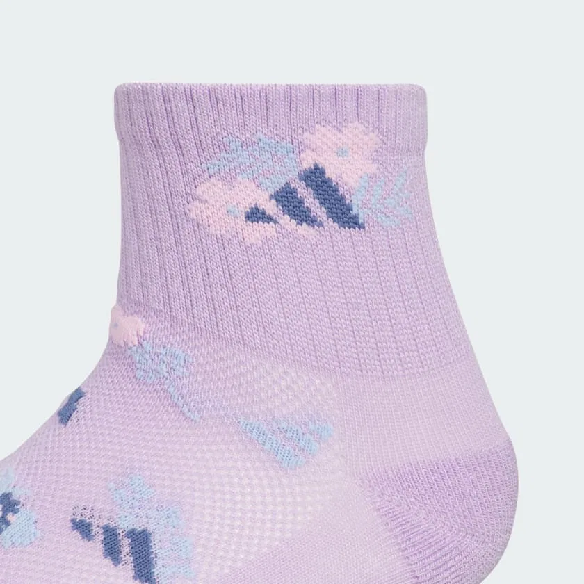 Детские носки-следки с принтом комплект 6 пар adidas, Powder Plum / Glow Blue / Clear Pink — фото 2