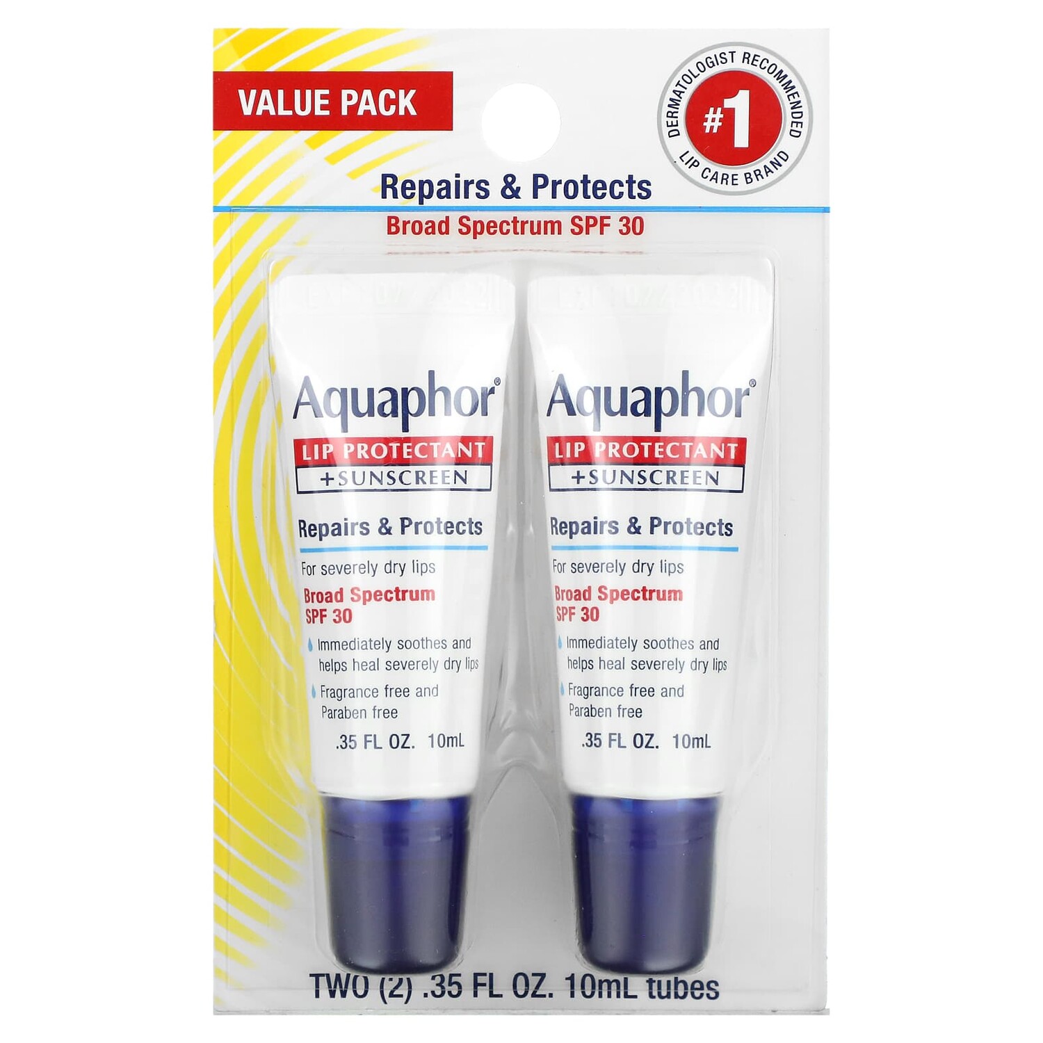 Средство Aquaphor для защиты губ и солнцезащитное средство, 2 тюбика по 10 мл — фото 3