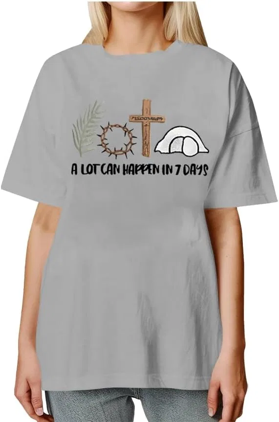 Футболка с принтом A Lot Can Happen in 7 Days, Grey