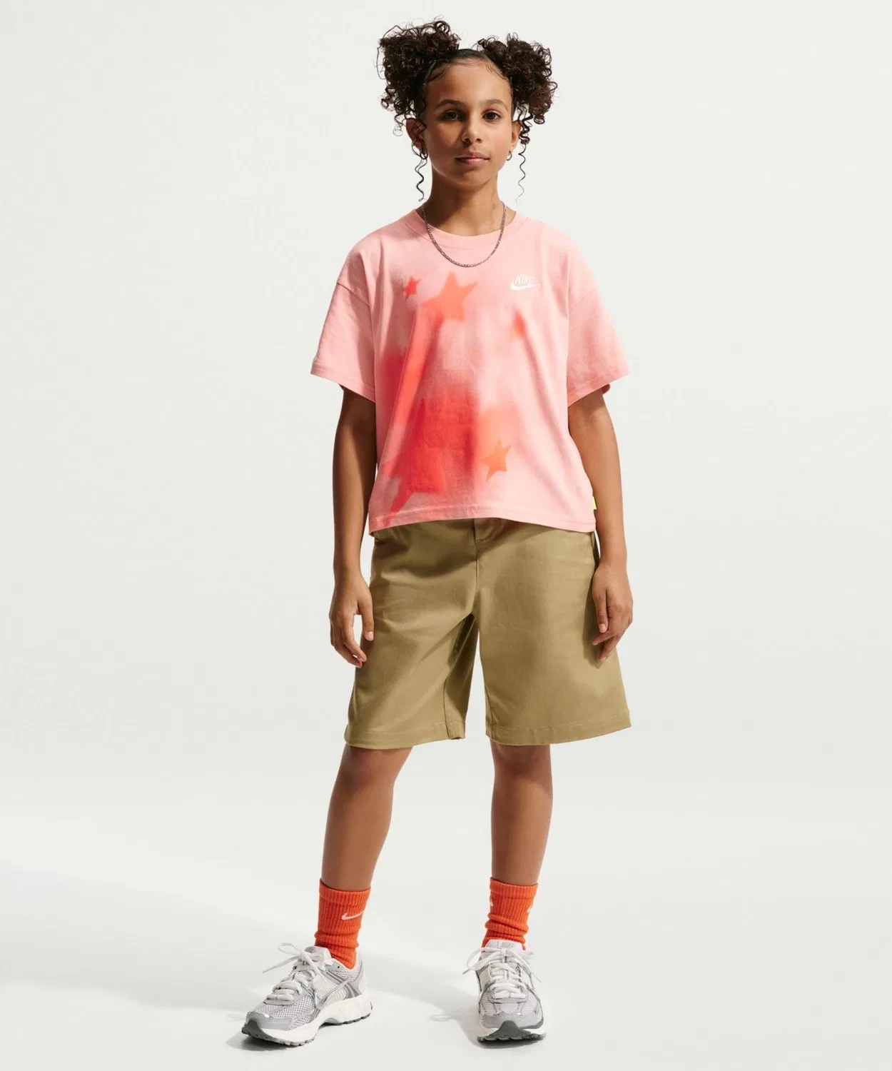 Детская футболка с коротким рукавом и принтом Boxxy Star NIKE, Salmon Pink — фото 2