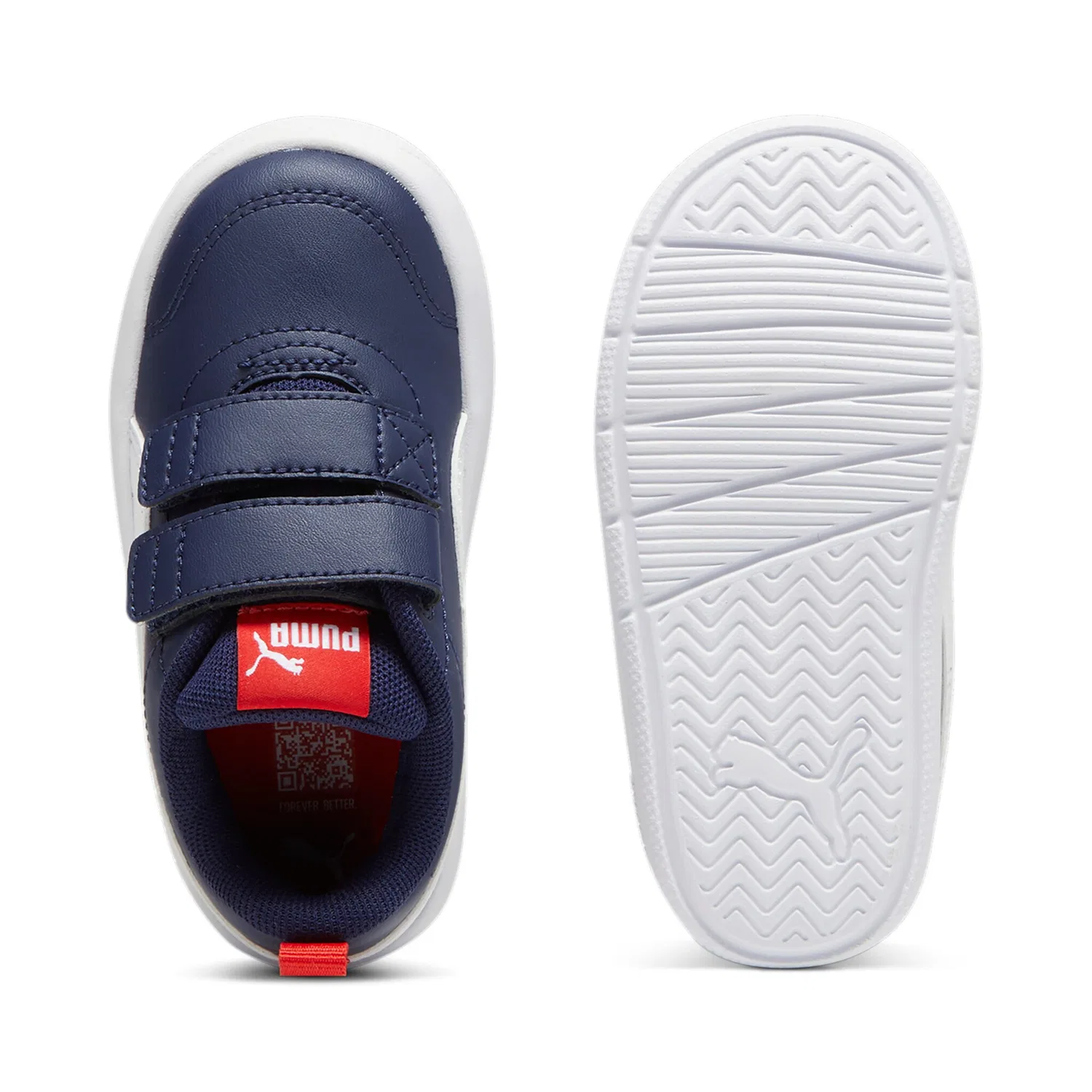 Детские кроссовки для активных игр Courtflex v3 PUMA, Navy/White/Red — фото 4