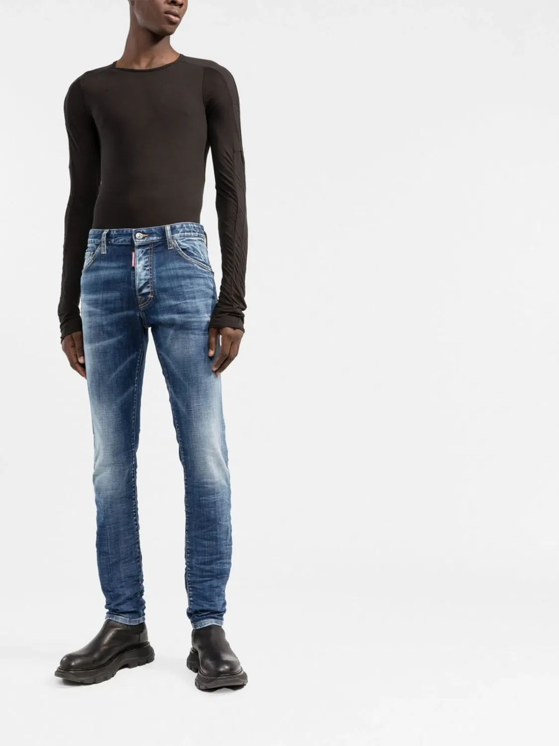 Утонченные джинсы скинии DSQUARED2, синий — фото 3