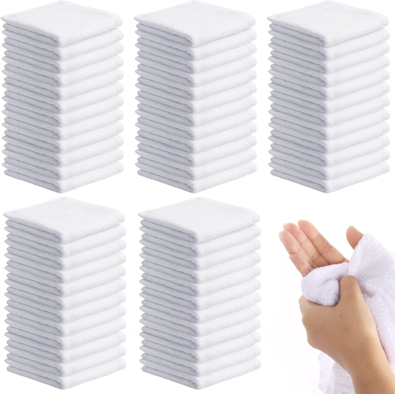 Набор салфеток для лица Cotton, 60 шт, 30x30 см, белый Patelai