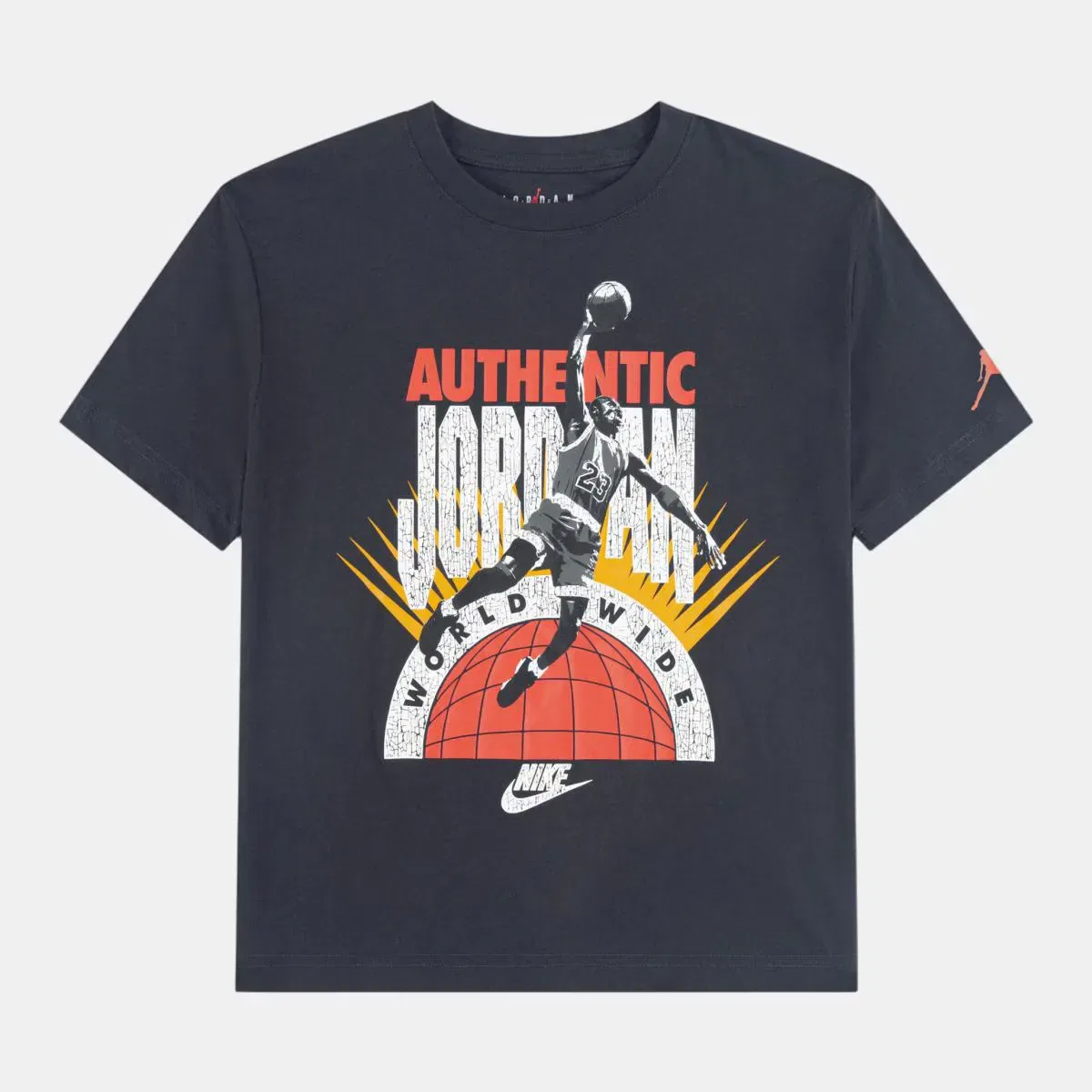 Детская футболка для мальчиков с принтом Authentic Jordan, Negro