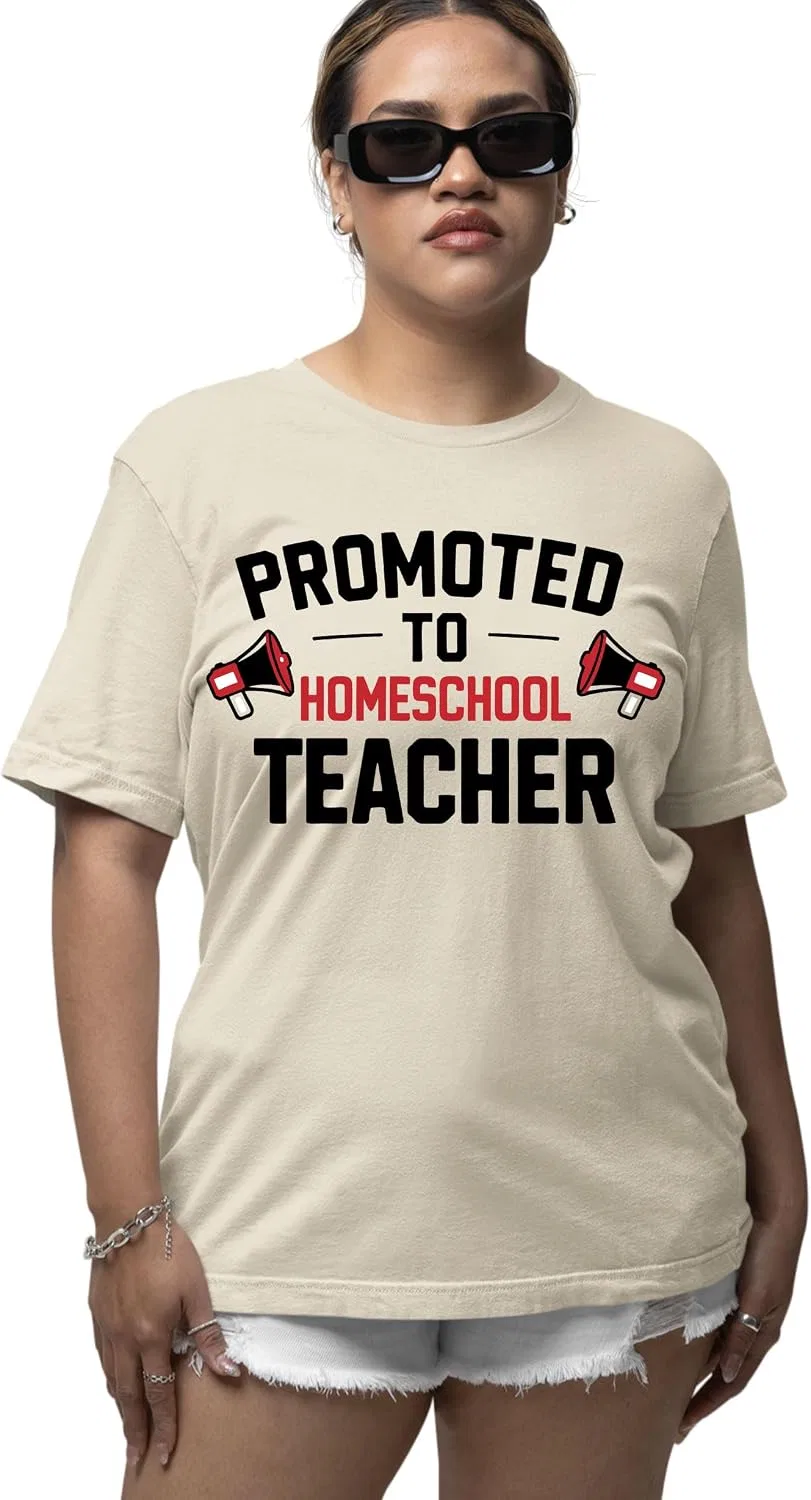 Женская футболка с принтом Homeschool Teacher, Dark Heather Grey — фото 3