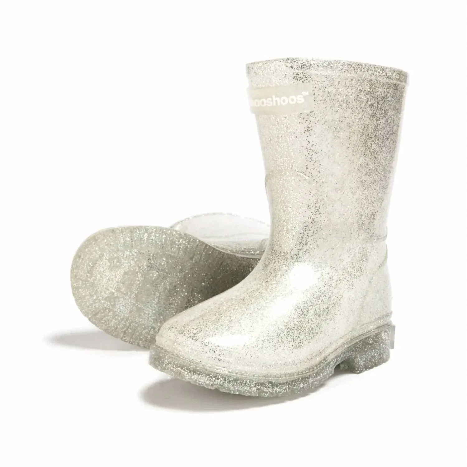 Детские дождевые сапоги для девочек с блеском Glitz Shooshoos, Silver — фото 2