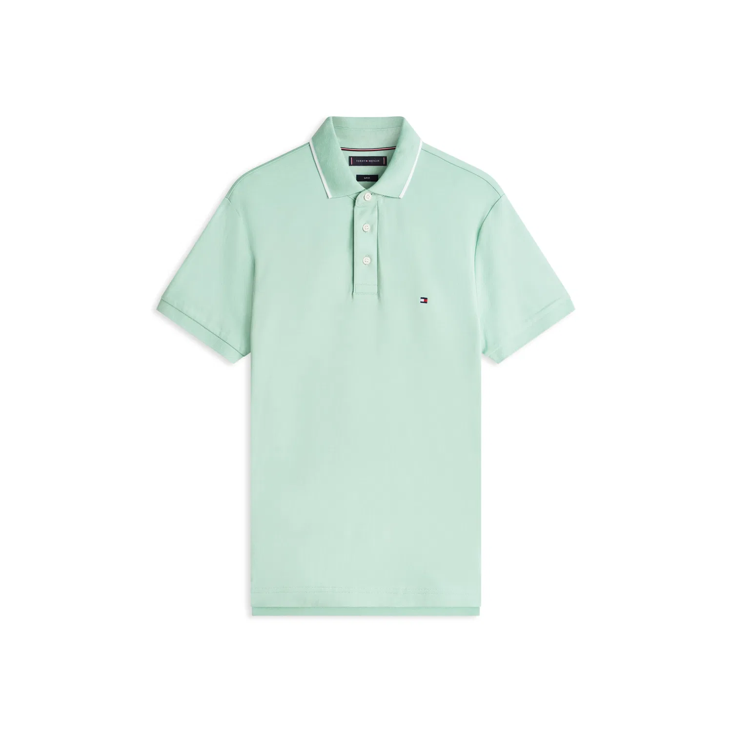 Мужское slim-fit поло с коротким рукавом Tommy Hilfiger, Crushed Mint — фото 4