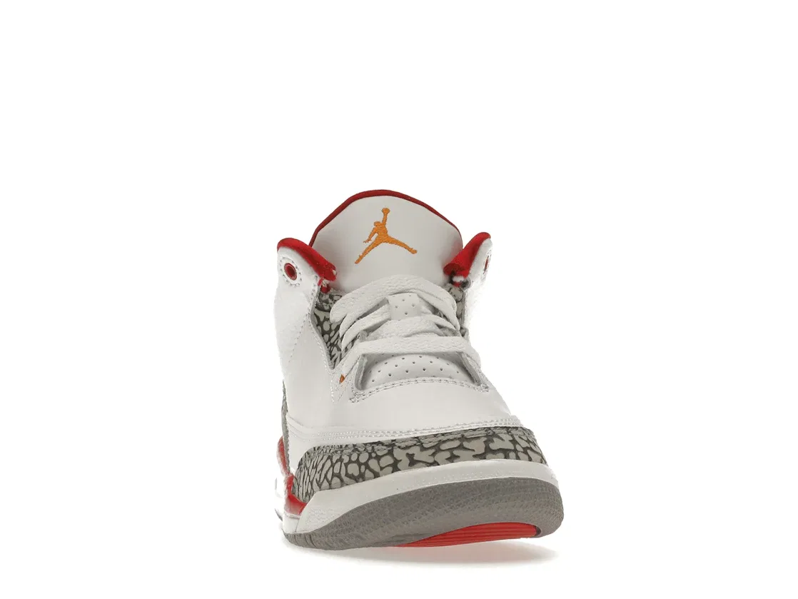 Детские кроссовки Lifestyle с принтом слоновой кости Jordan 3 Retro, White/Light Curry/Cardinal Red/Cement Grey — фото 2
