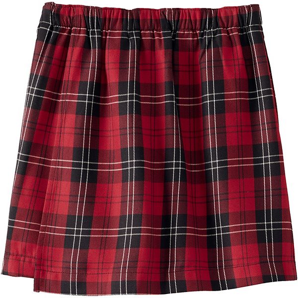 Детская плиссированная юбка-шорты A-line Lands' End, Red Black Plaid — фото 3