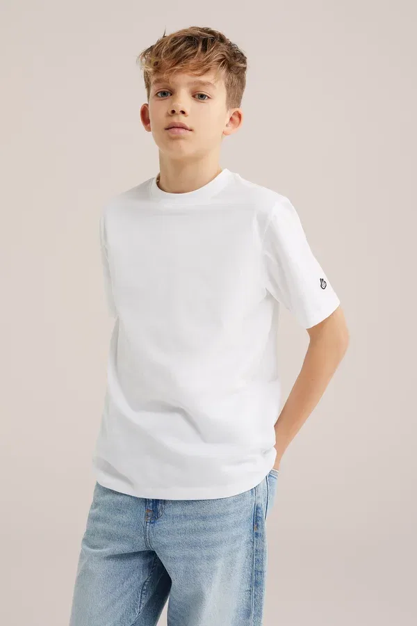 Комплект из 2 футболок хлопок Basic T-shirt We Fashion White, белый — фото 2