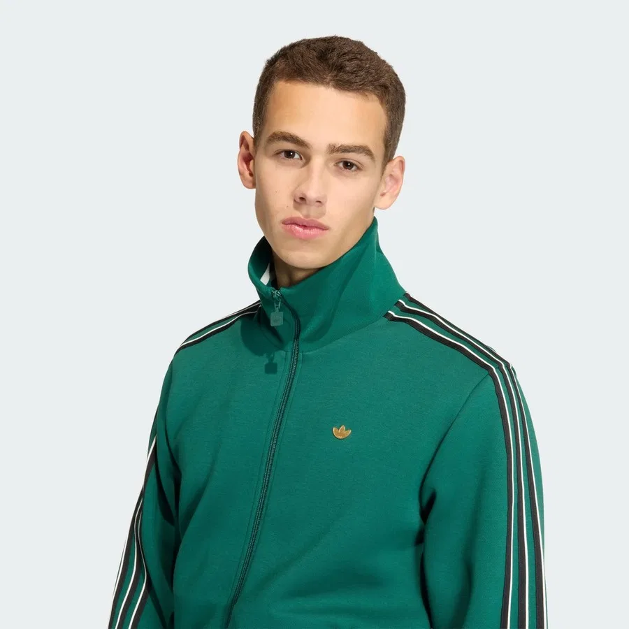 Мужская олимпийка с длинным рукавом Classic Tipped Stripes Track Top adidas, Зеленый — фото 4