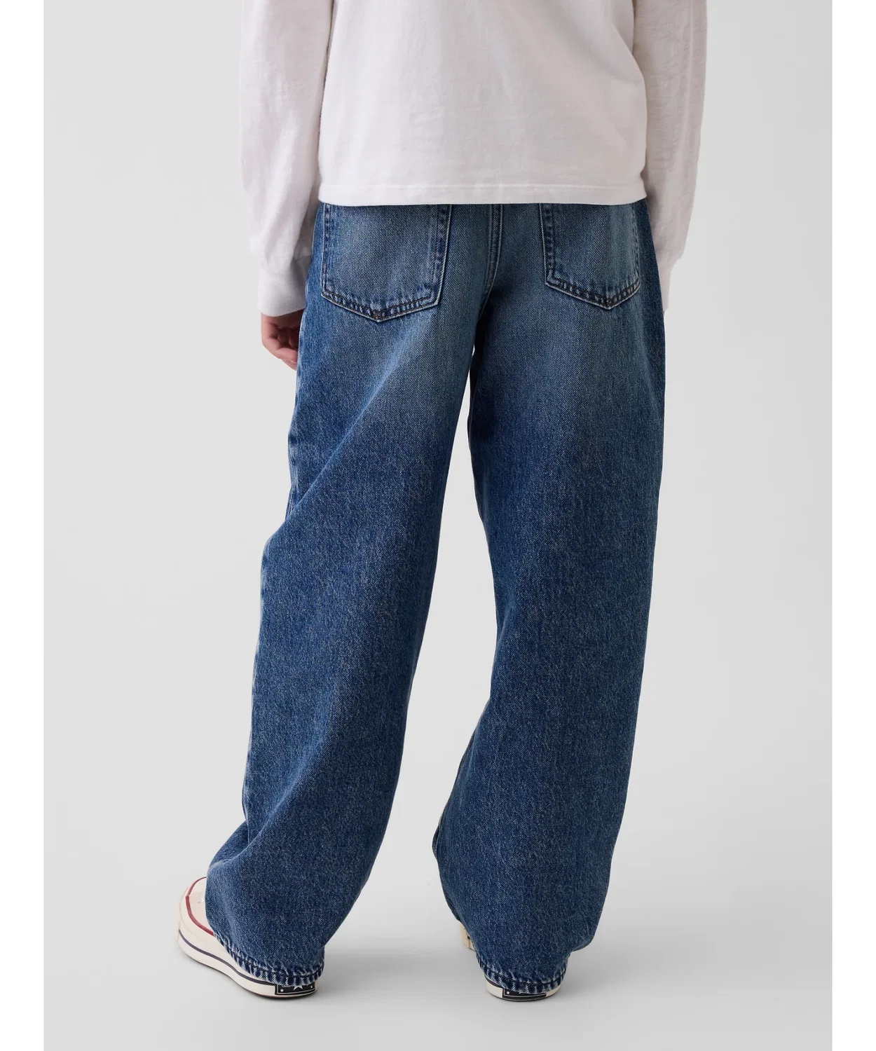 Детские джинсы свободного кроя с tapered силуэтом GAP, Indigo Blue — фото 4