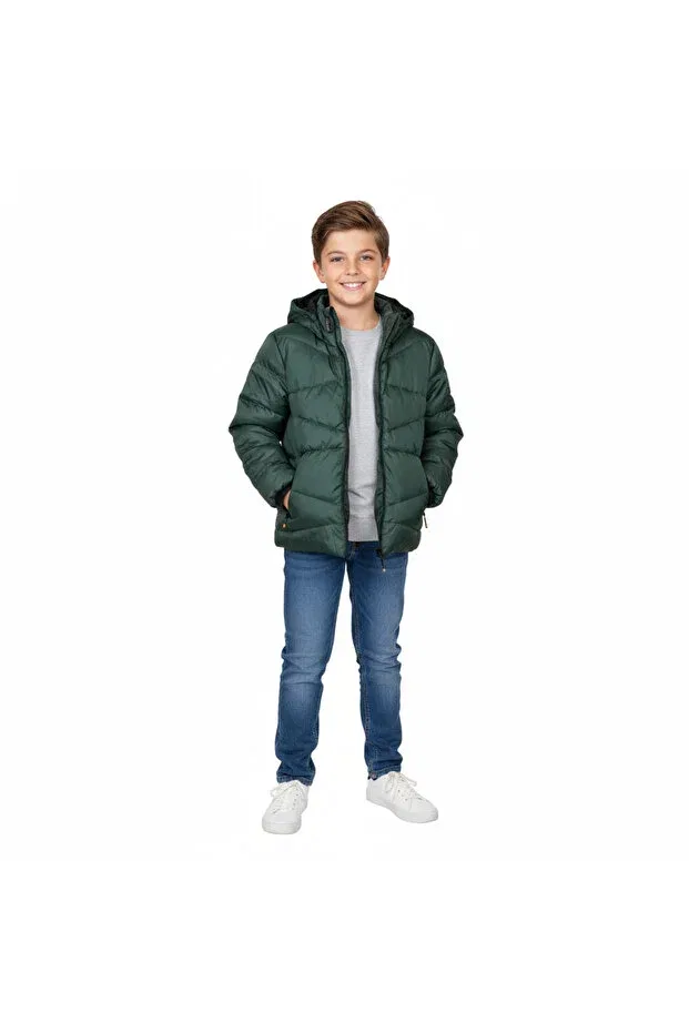 Детское зимнее пальто для девочек с капюшоном Mdm, Khaki