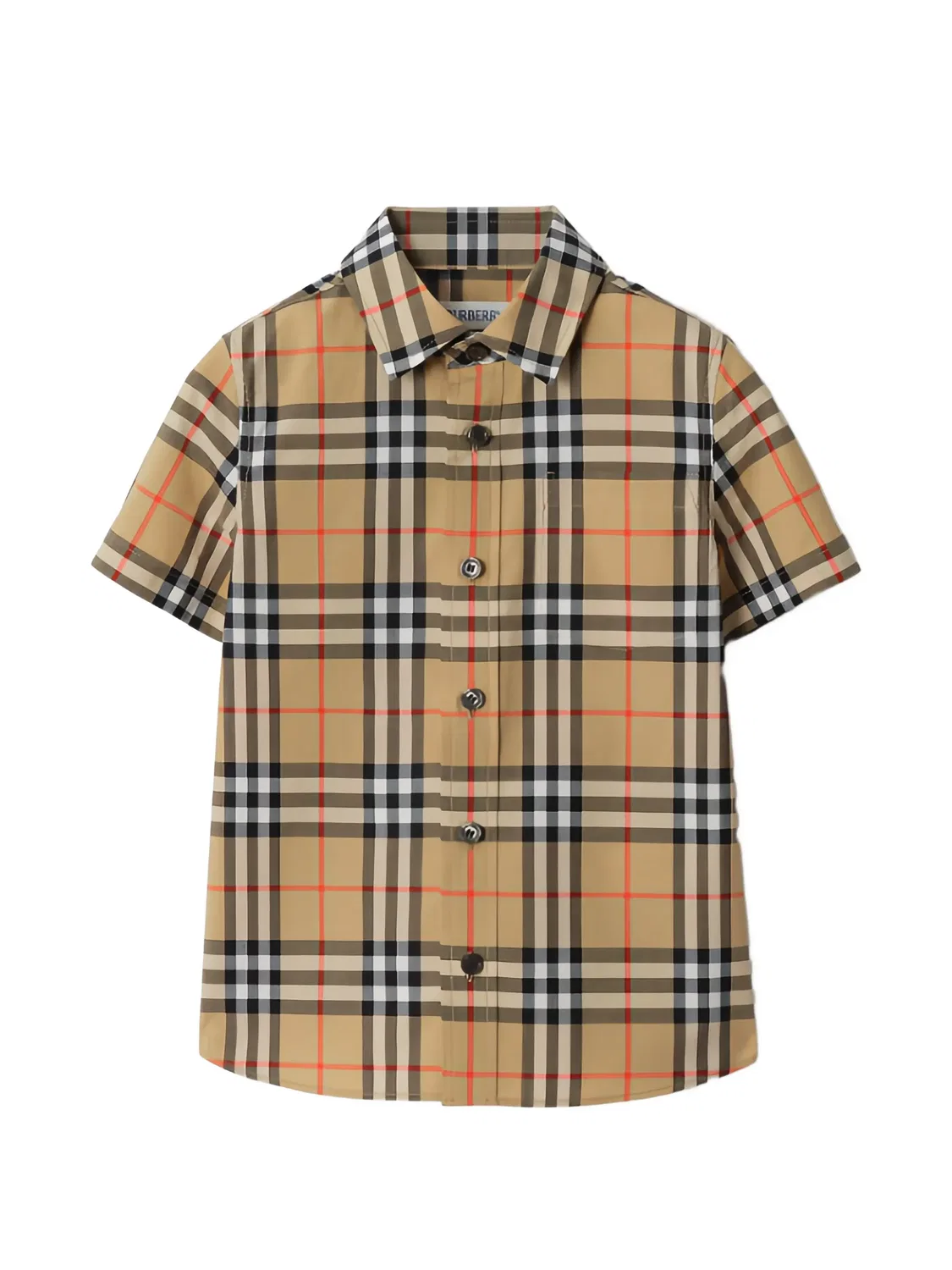 Рубашка в клетку с коротким рукавом Burberry, нейтральные
