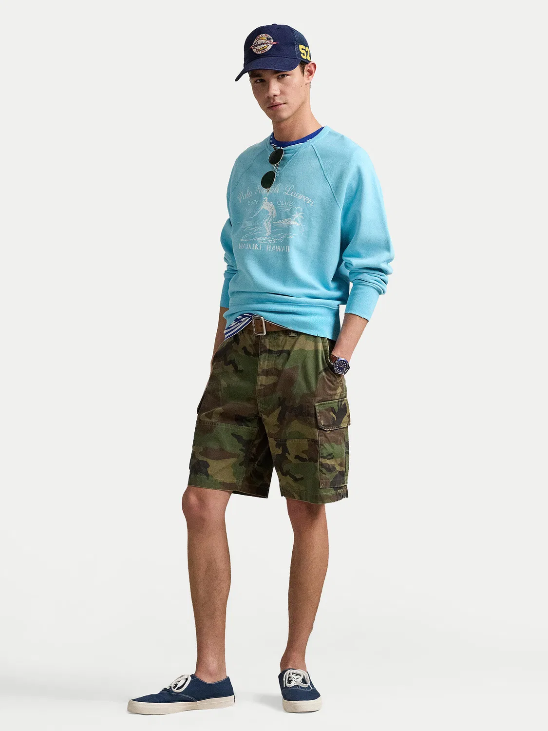 Мужские шорты из ткани свободного кроя Polo Ralph Lauren, зеленый — фото 2