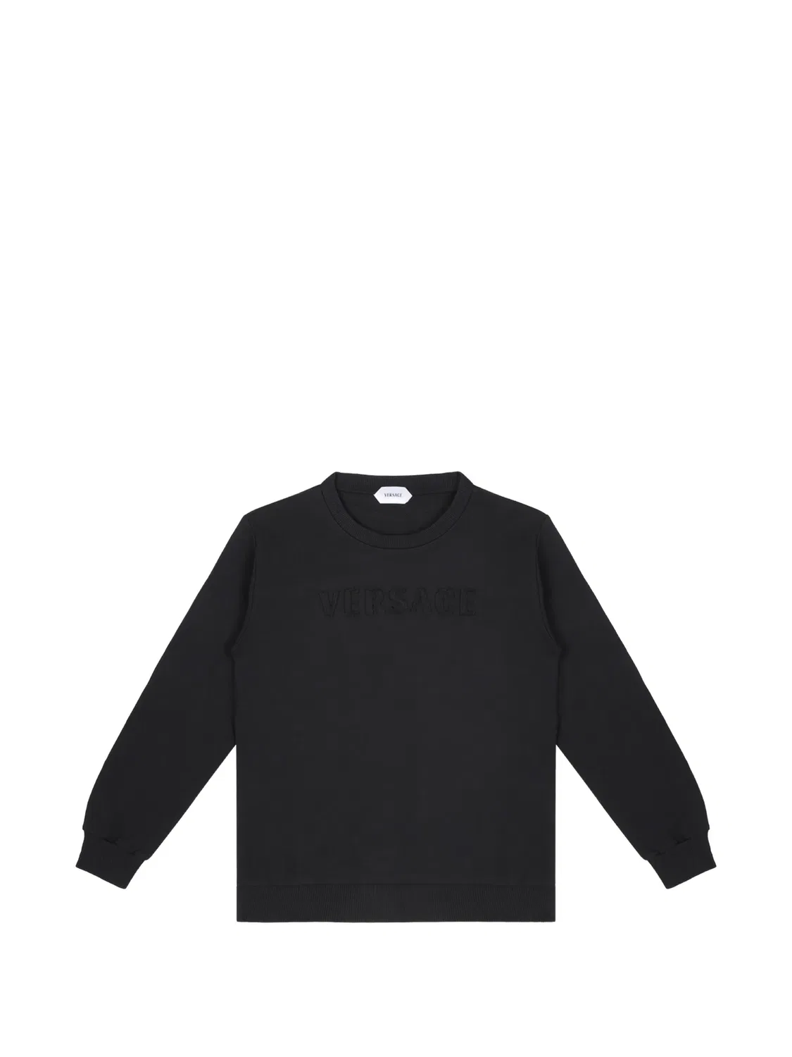Свитер с вышитым логотипом Versace Kids, черный