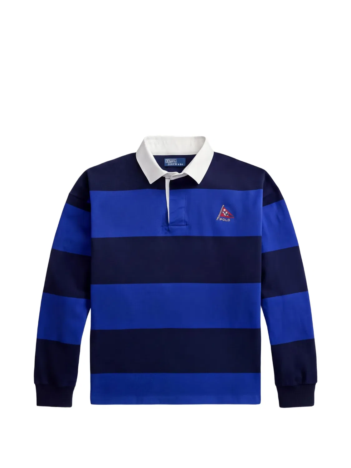 Полосатая рубашка поло с длинными рукавами Polo Ralph Lauren, синий