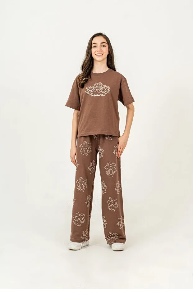 Детский комплект для девочек с принтом Mışıl Kids, Brown