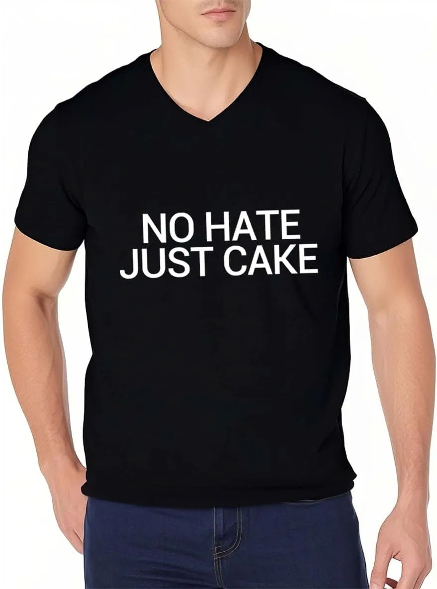 Женская футболка с принтом No Hate Just Cake, Creamy Yellow — фото 3
