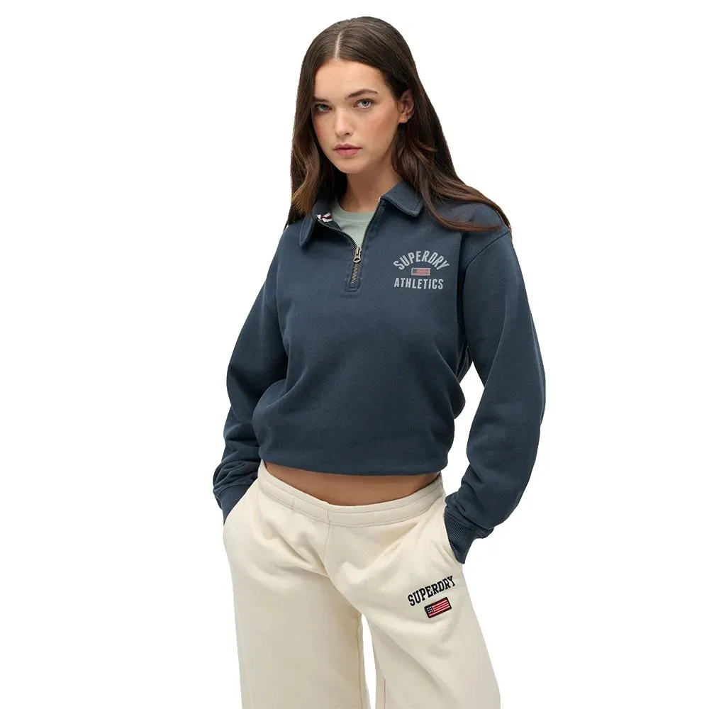 Свитшот Athletic Collared half zip Superdry, синий