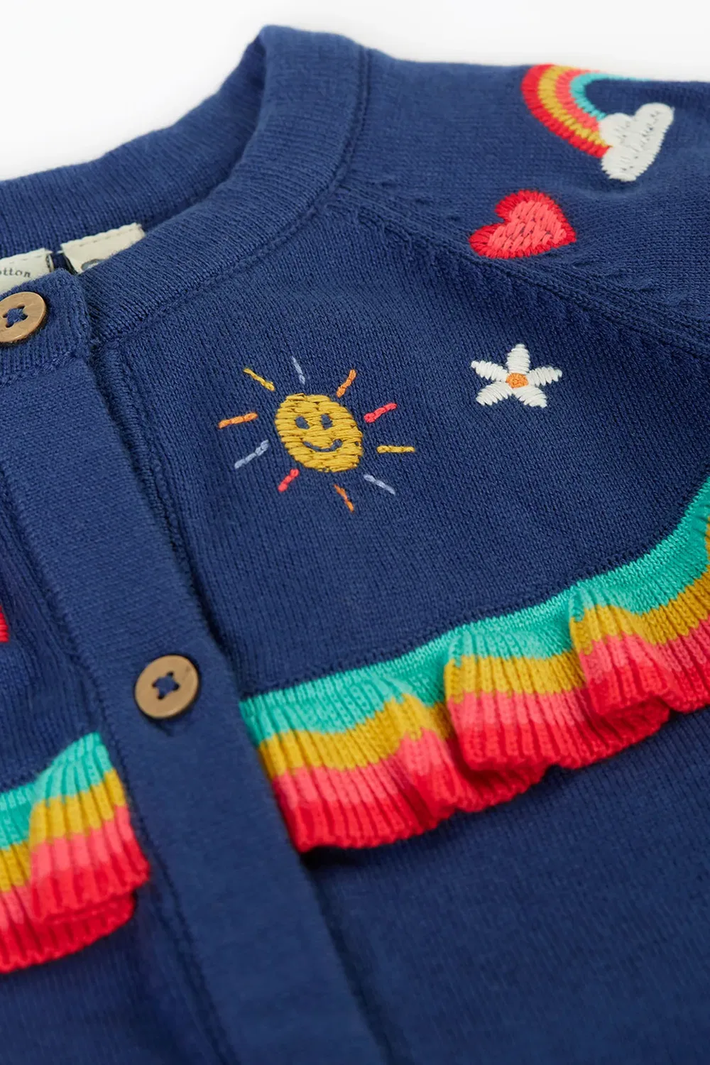 Детский кардиган с рюшами Little Romi Ruffle Frugi, Navy — фото 4