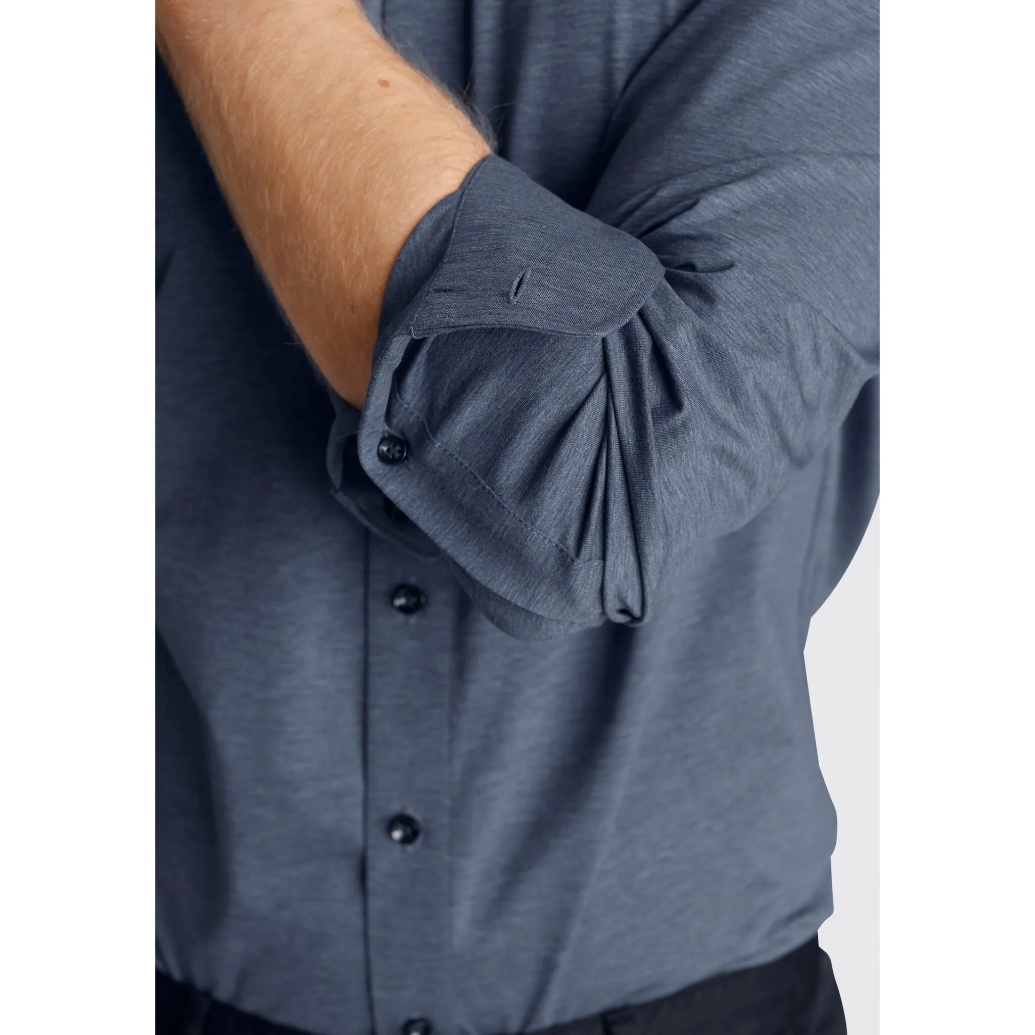 

Рубашка OLYMP с длинными рукавами "Luxor 24/Seven Contemporary Fit Jersey Shirt" из материала, подавляющего неприятные запахи, голубой
