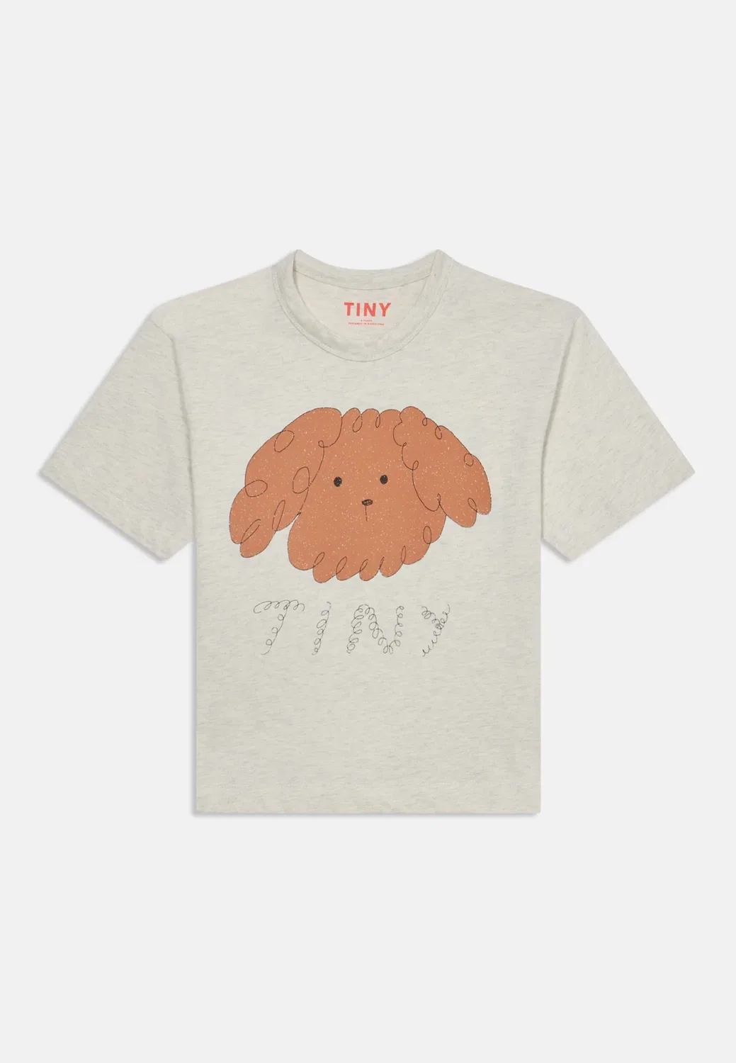 Футболка унисекс с принтом кудрявого пса Tinycottons, Cream Heather